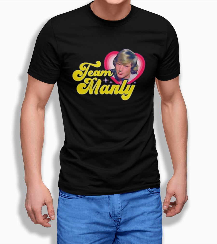Team Manly Bobby Sherman Retro Heart T-Shirt