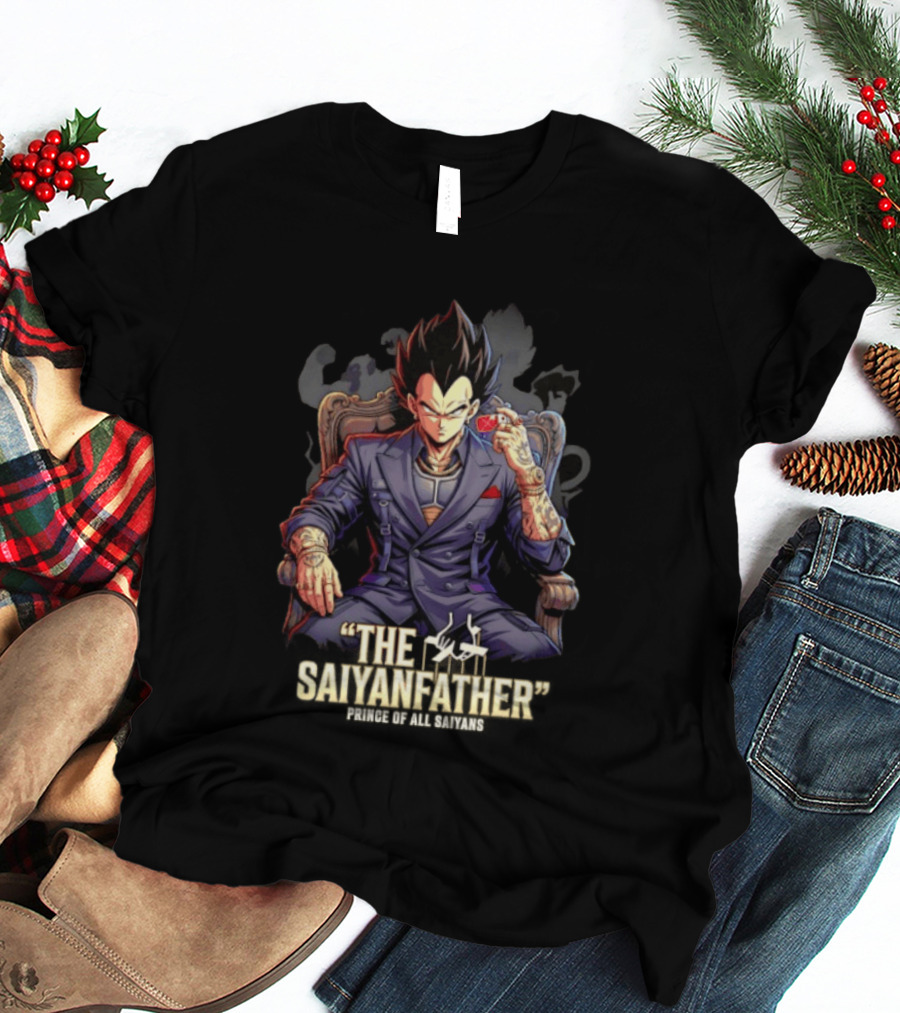 Vegeta The Saiyanfather Prince Of All Saiyans Mafia Style Anime Fusion T-Shirt