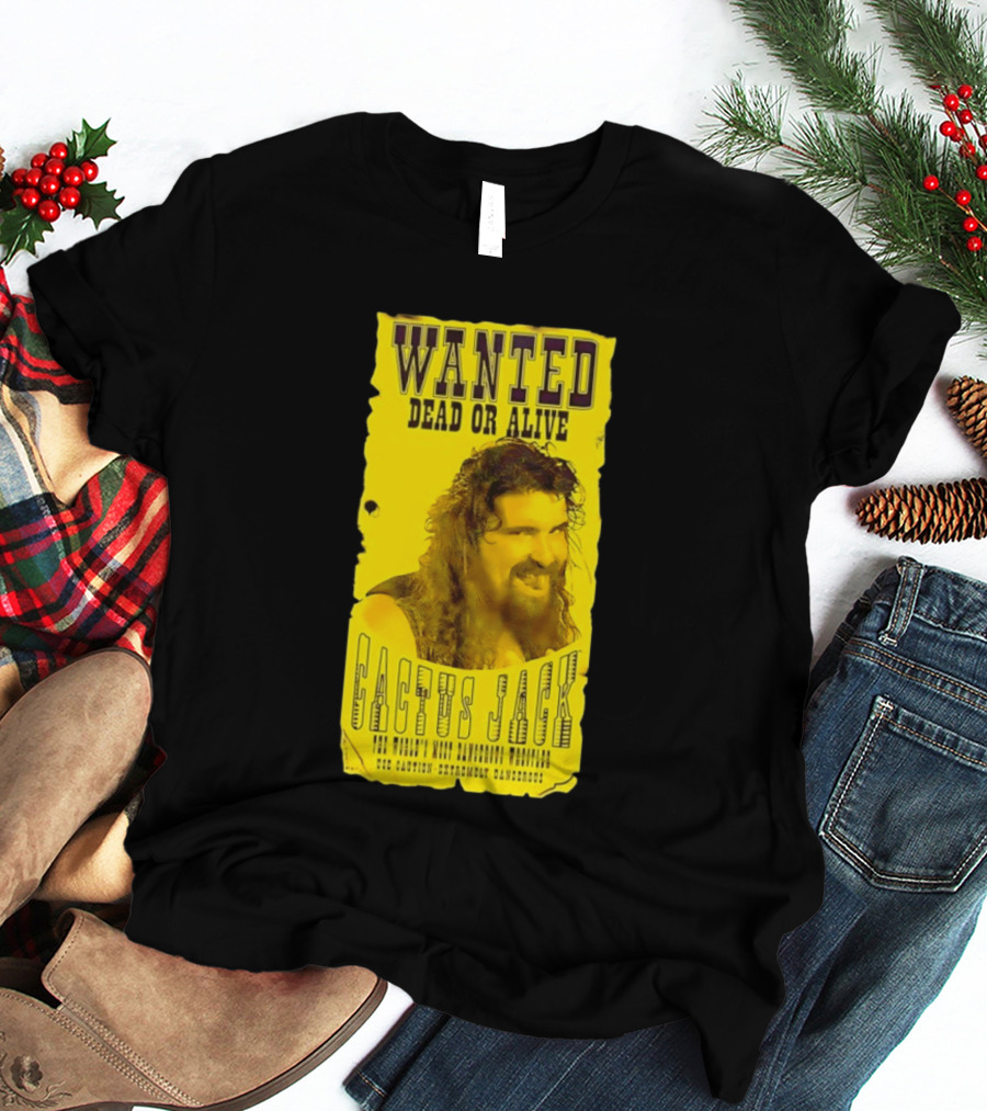 Jamie Hayter Iconic Cactus Jack Wanted Dead Or Alive Yellow T-Shirt