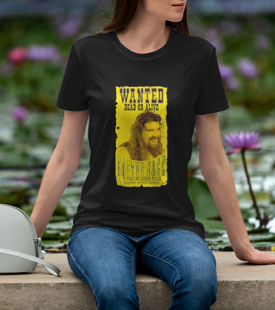 Jamie Hayter Iconic Cactus Jack Wanted Dead Or Alive Yellow T-Shirt