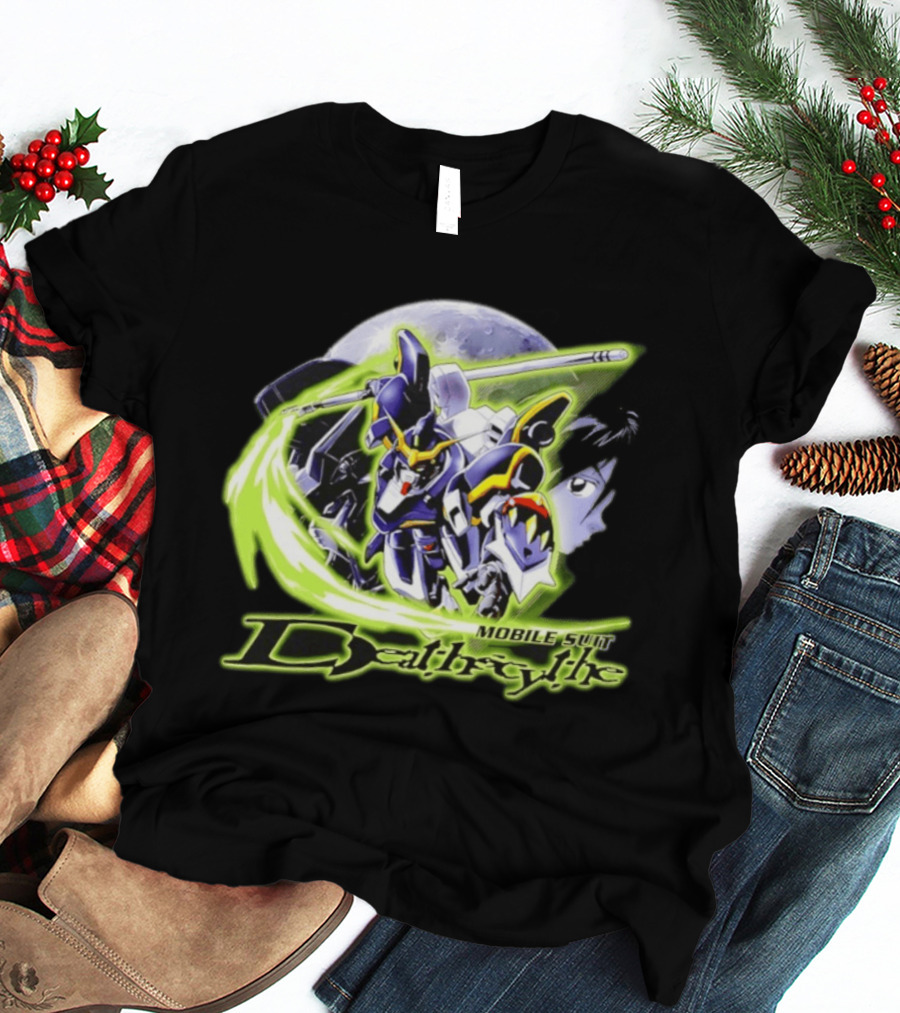 Mobile Suit Deathrythe Mecha Battle Moon Scene T-Shirt