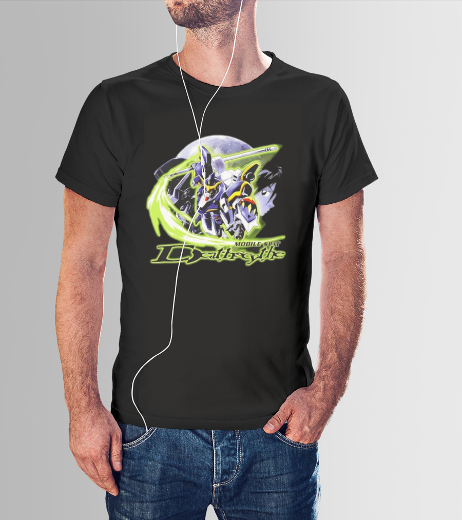 Mobile Suit Deathrythe Mecha Battle Moon Scene T-Shirt