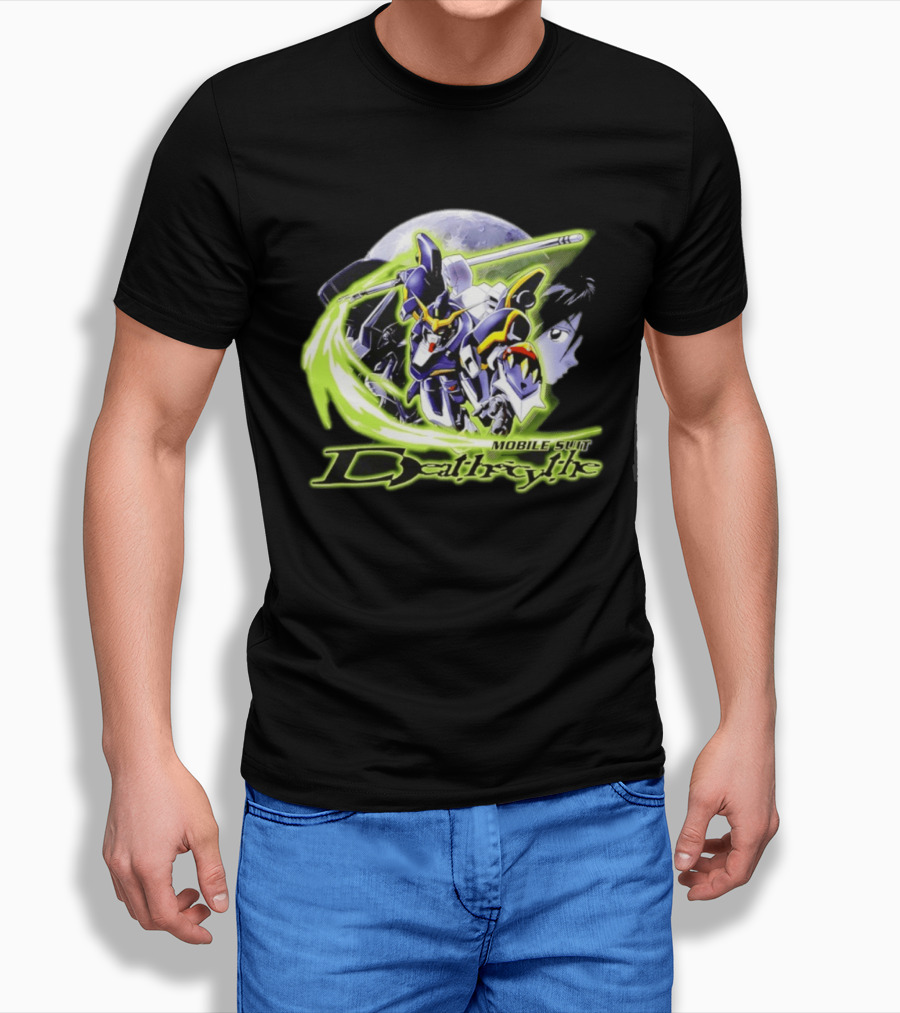 Mobile Suit Deathrythe Mecha Battle Moon Scene T-Shirt