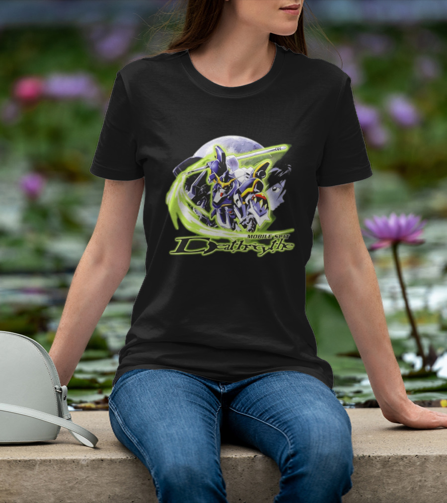 Mobile Suit Deathrythe Mecha Battle Moon Scene T-Shirt