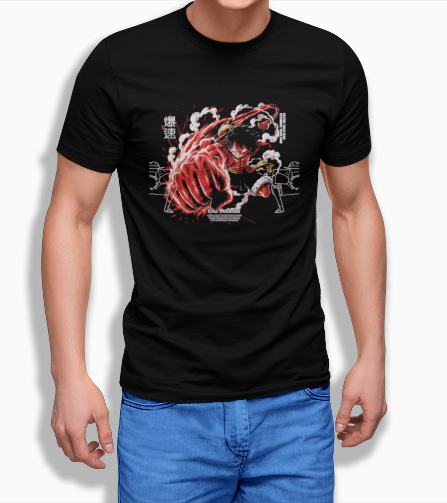 Monkey D. Luffy Faster Than Fear Stronger Than Pain Anime Gear Second Splash Attack T-Shirt