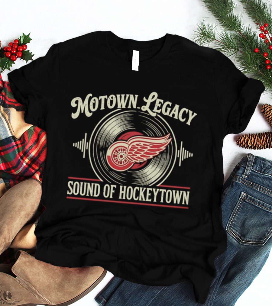 Motown Legacy Sound Of Hockeytown Detroit Red Wings Winged Wheel T-Shirt