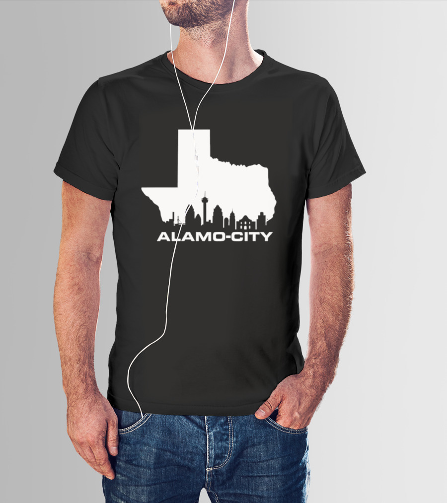 Alamo City San Antonio Skyline Texas Map T-Shirt
