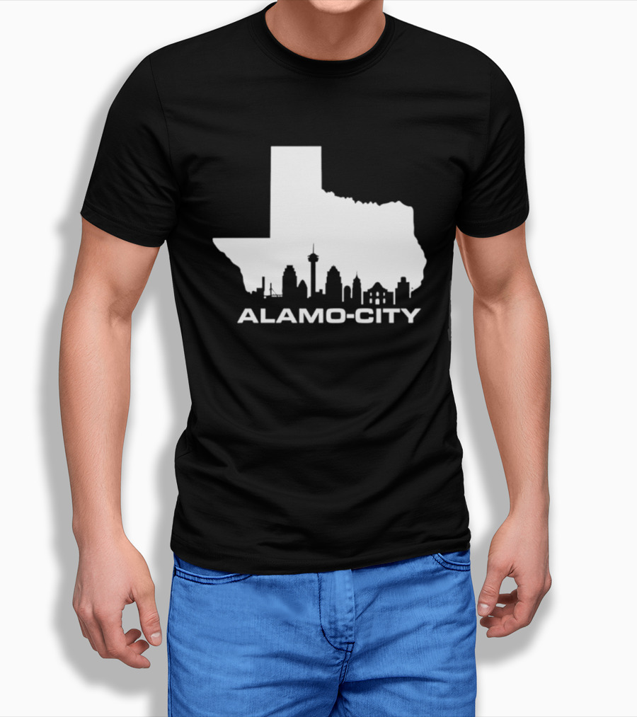 Alamo City San Antonio Skyline Texas Map T-Shirt