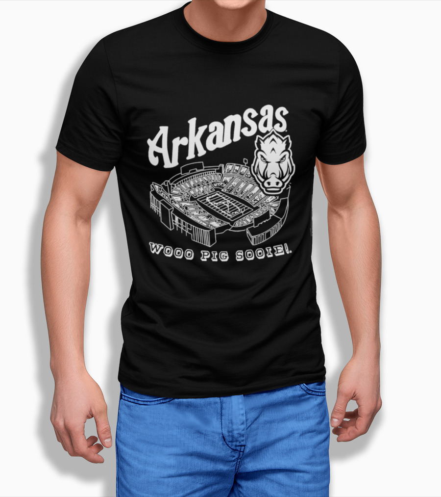 Arkansas Woo Pig Sooie Football Cardinal Stadium T-Shirt