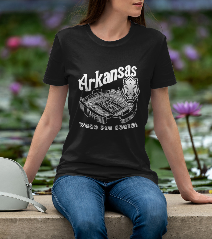 Arkansas Woo Pig Sooie Football Cardinal Stadium T-Shirt