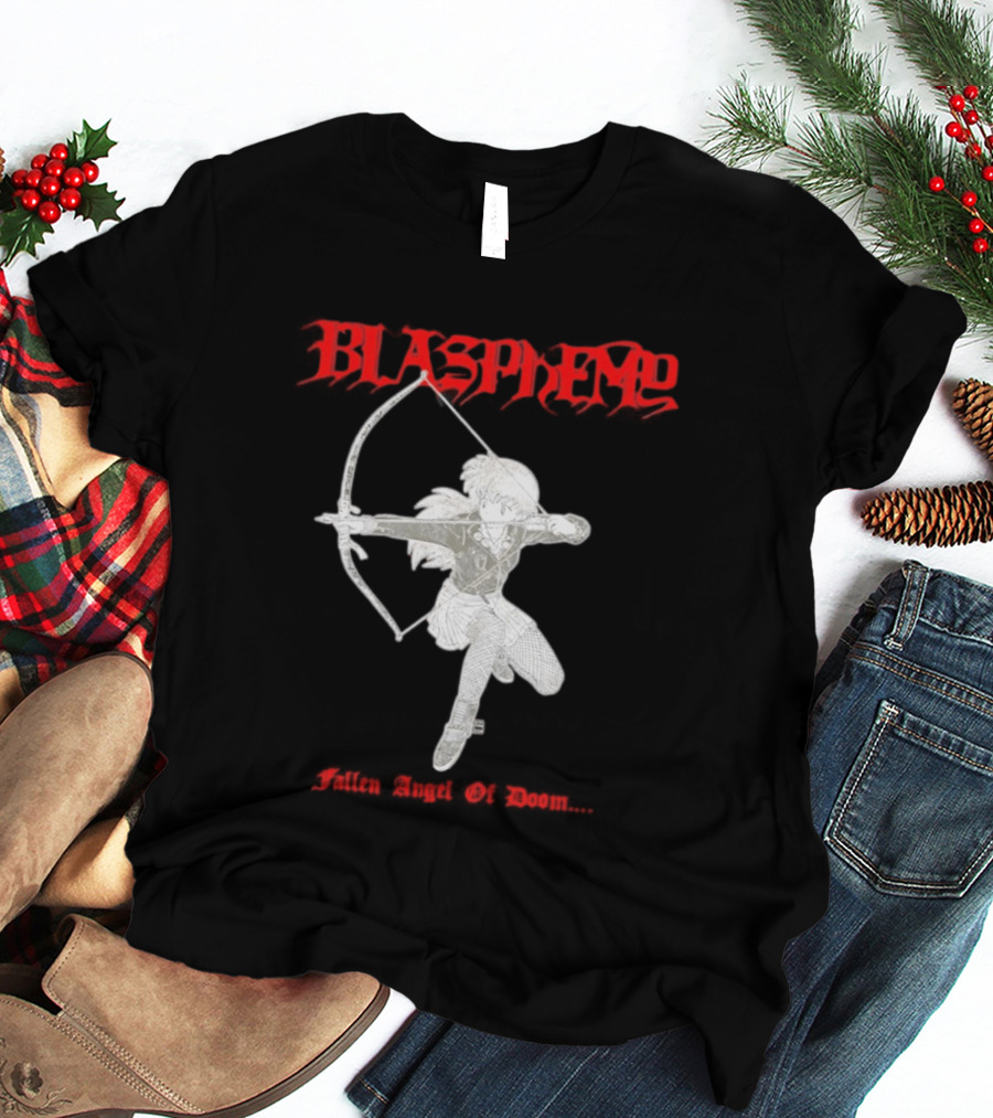 Blasphemy Fallen Angel Of Doom Black Metal Anime Archer T-Shirt