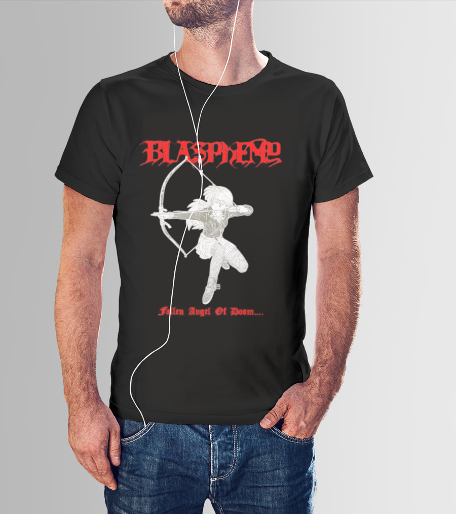 Blasphemy Fallen Angel Of Doom Black Metal Anime Archer T-Shirt