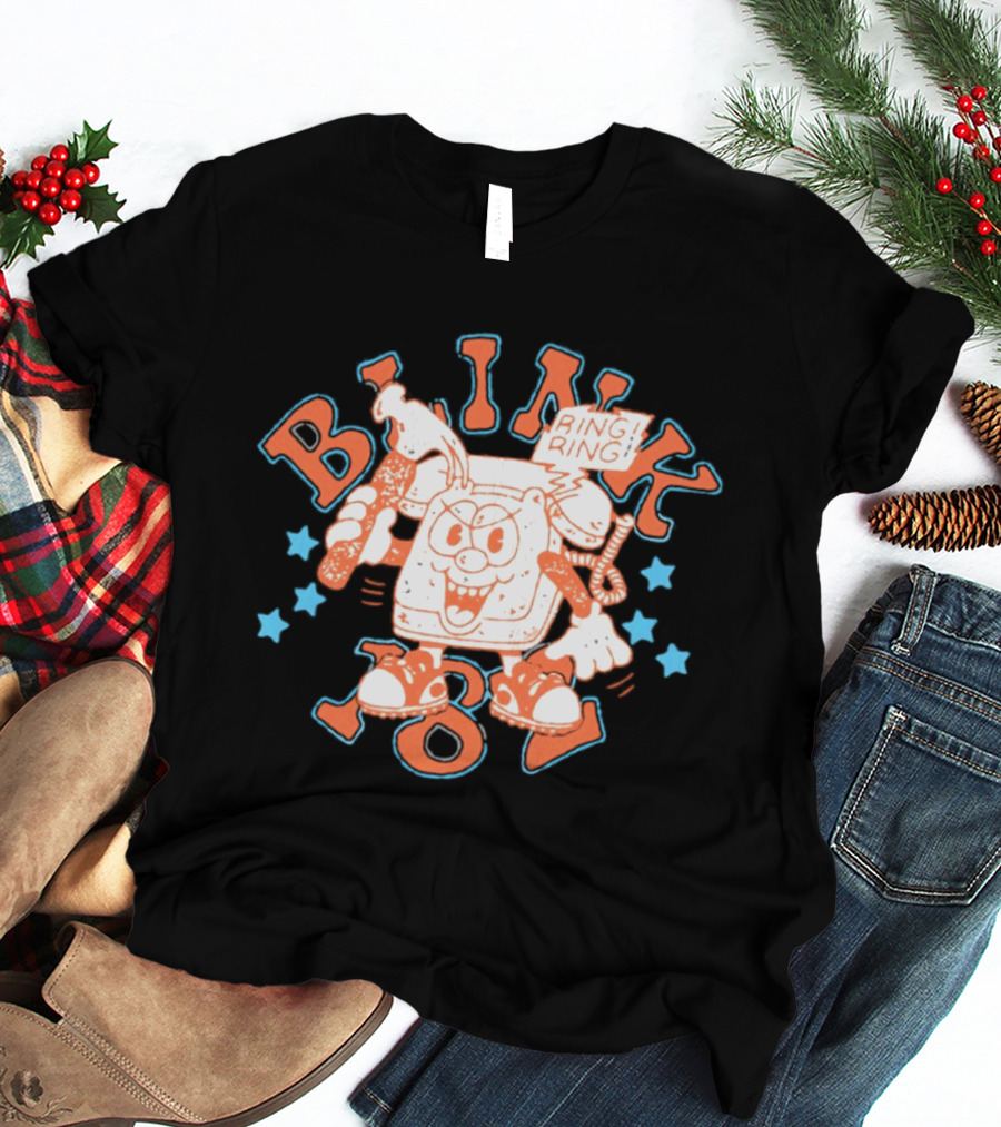 Blink 182 Ring Ring Cartoon Telephone Character With Stars T-Shirt