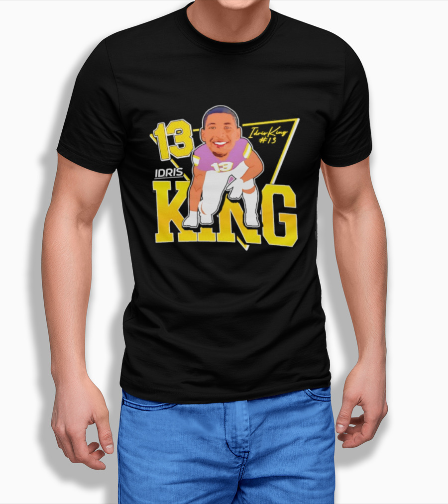 Idris King 13 Tennessee Tech Football Caricature T-Shirt