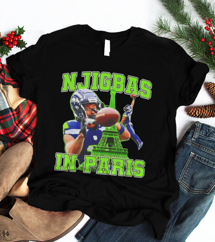 Seattle Seahawks Jaxon Smith Njigba Njigbas In Paris T-Shirt