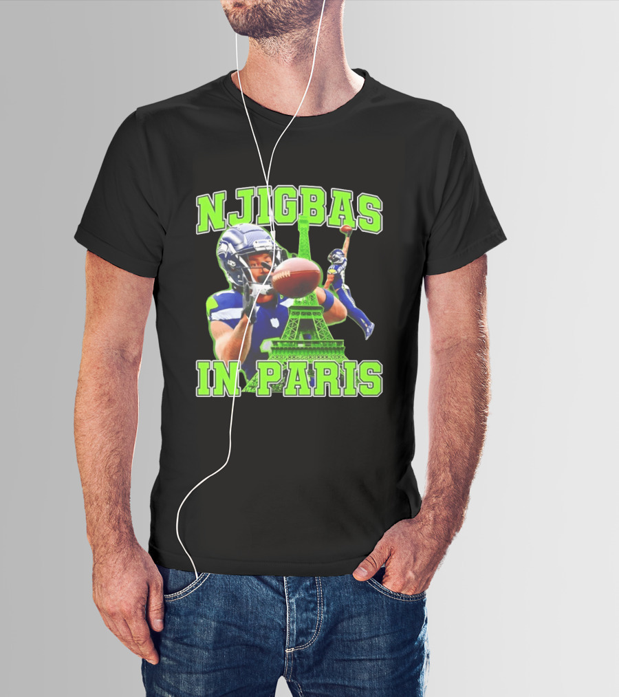 Seattle Seahawks Jaxon Smith Njigba Njigbas In Paris T-Shirt