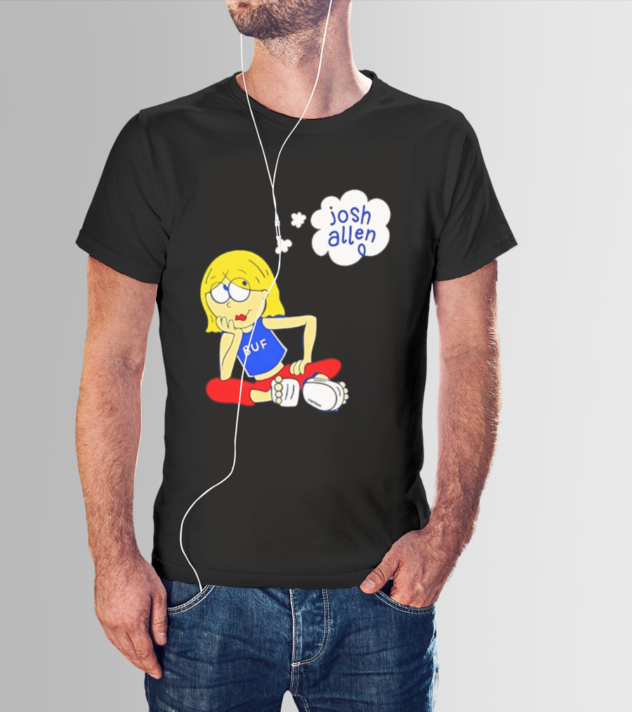 BUF Girl Thinking About Josh Allen Buffalo Bills T-Shirt