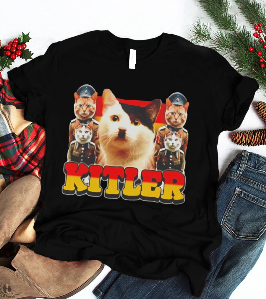 Kitler Meme Cat With German Flag And Cats In Uniforms T-Shirt