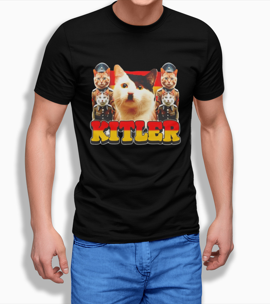 Kitler Meme Cat With German Flag And Cats In Uniforms T-Shirt