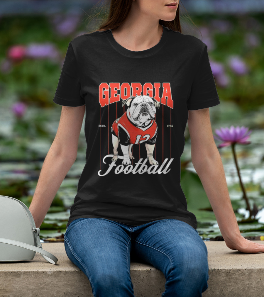 Georgia Bulldogs Football 1785 Bulldog Mascot Red Jersey T-Shirt