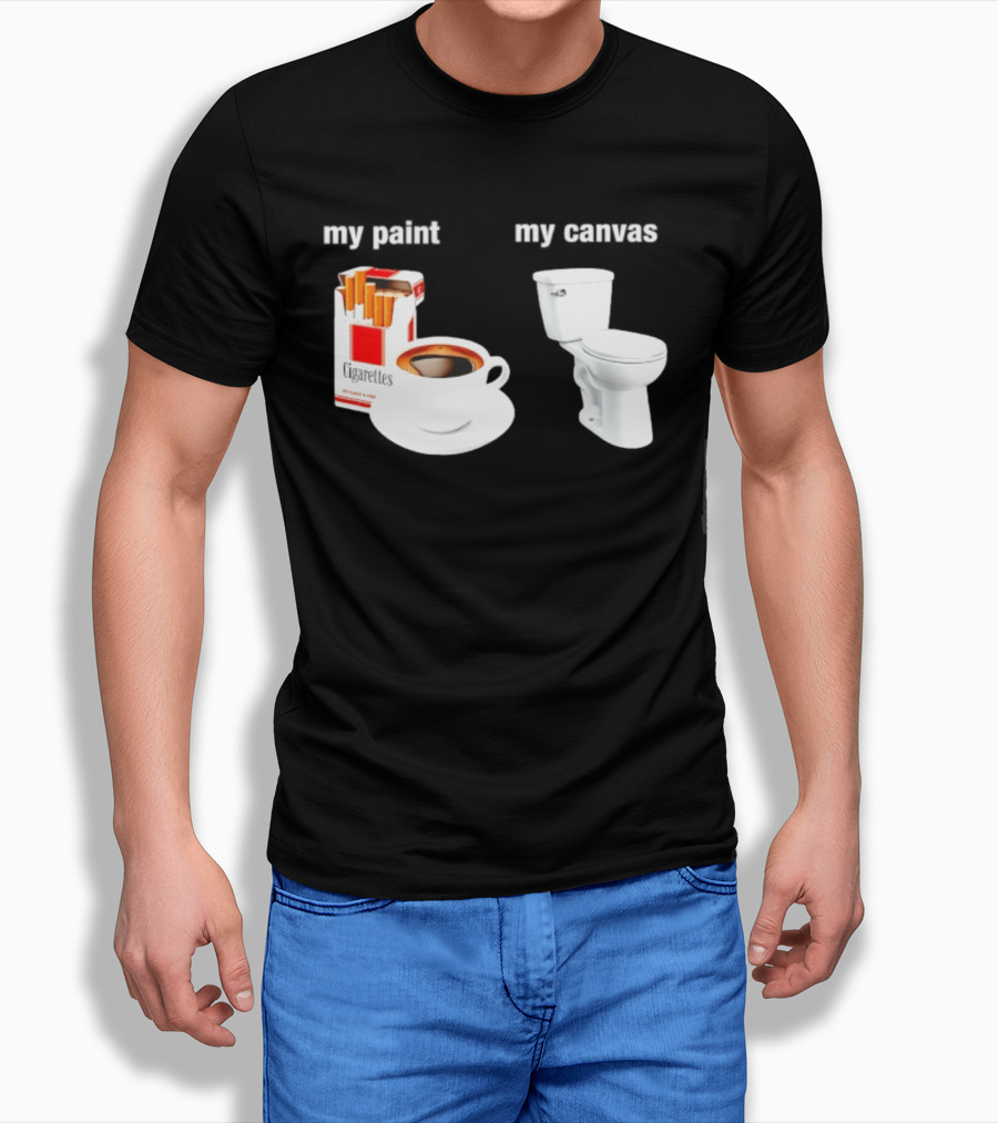 Cigarettes Coffee Toilet Funny Morning Routine T-Shirt