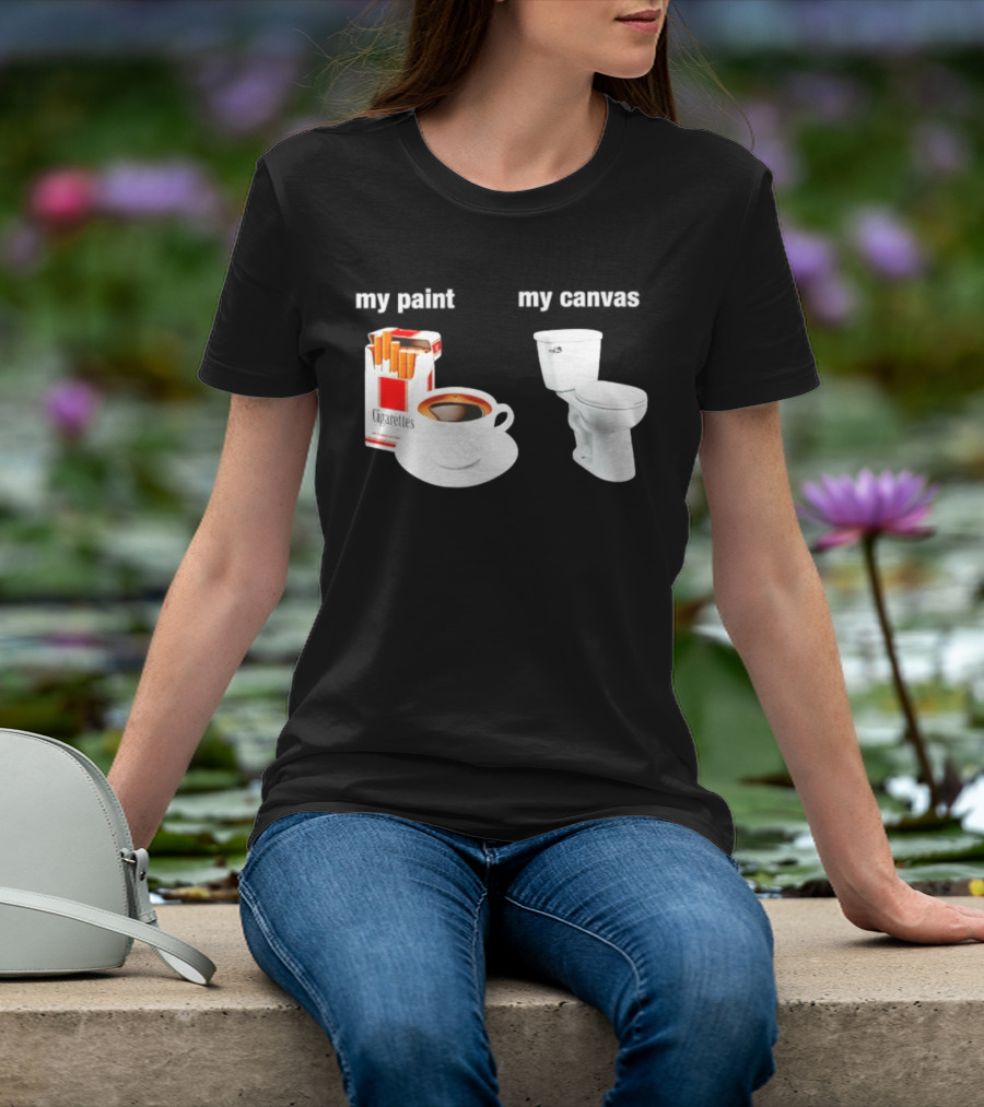 Cigarettes Coffee Toilet Funny Morning Routine T-Shirt
