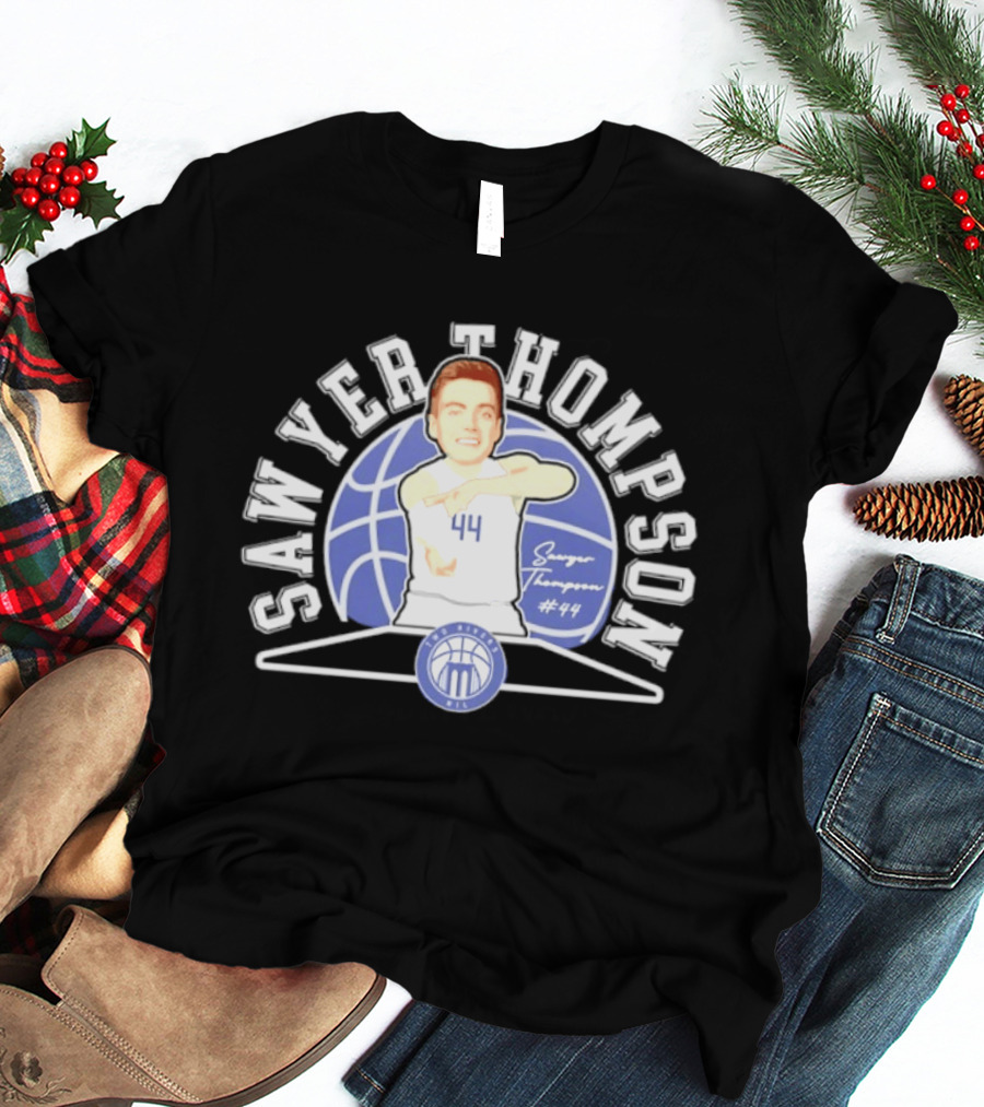 Sawyer Thompson 44 Marietta College Athletics Basketball Player Caricature T-Shirt