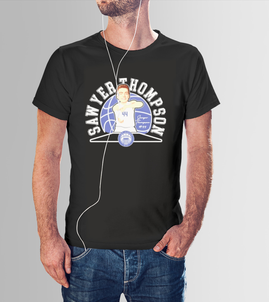Sawyer Thompson 44 Marietta College Athletics Basketball Player Caricature T-Shirt
