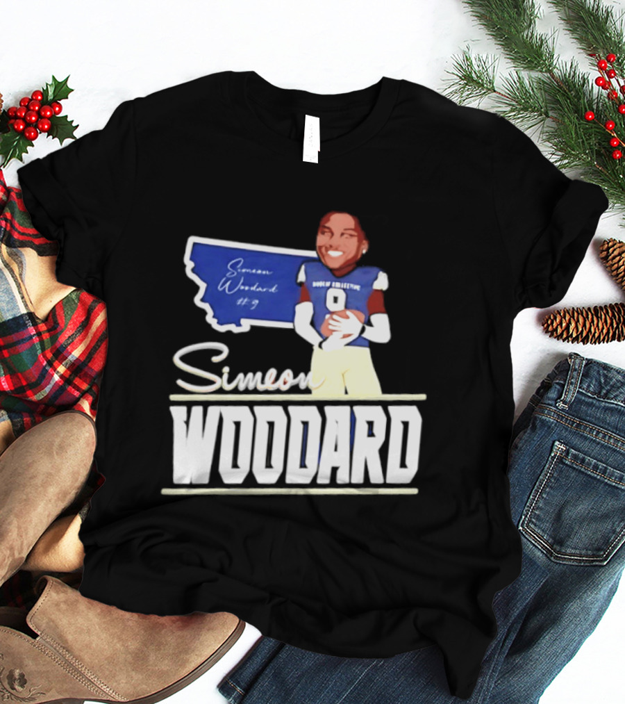 Simeon Woodard 9 Montana State Bobcats Football T-Shirt