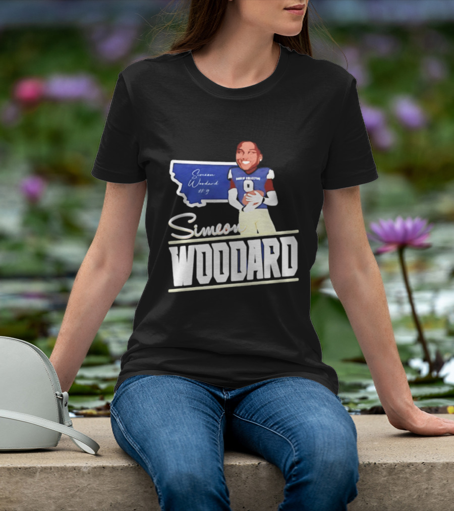 Simeon Woodard 9 Montana State Bobcats Football T-Shirt