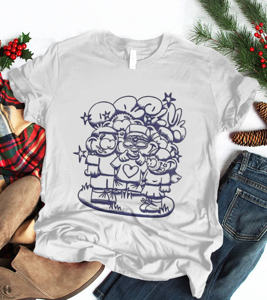 5 Ans En Famille Amis Dessin Célébration T-Shirt