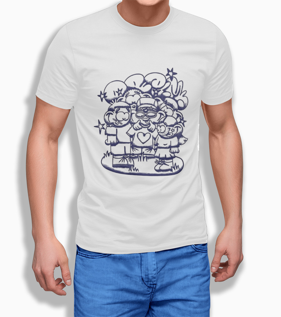 5 Ans En Famille Amis Dessin Célébration T-Shirt