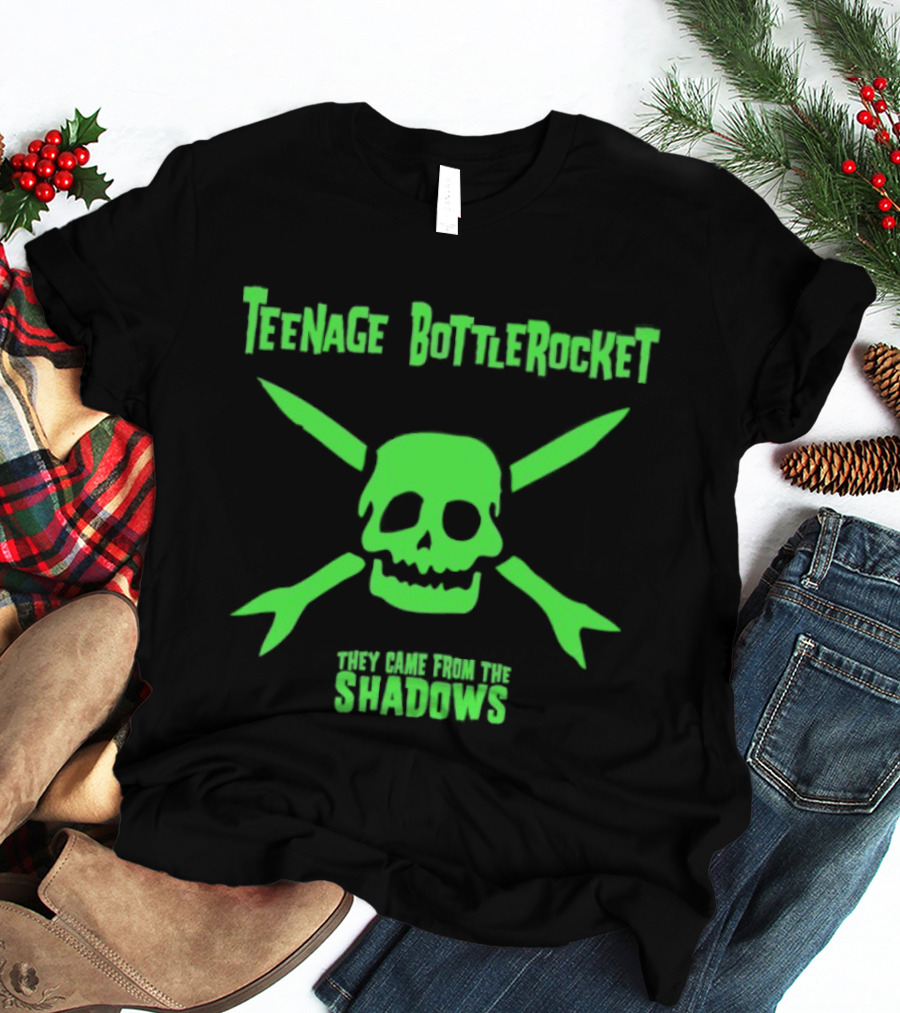 Teenage Bottlerocket Neon Skull Crossbones They Came From The Shadows T-Shirt