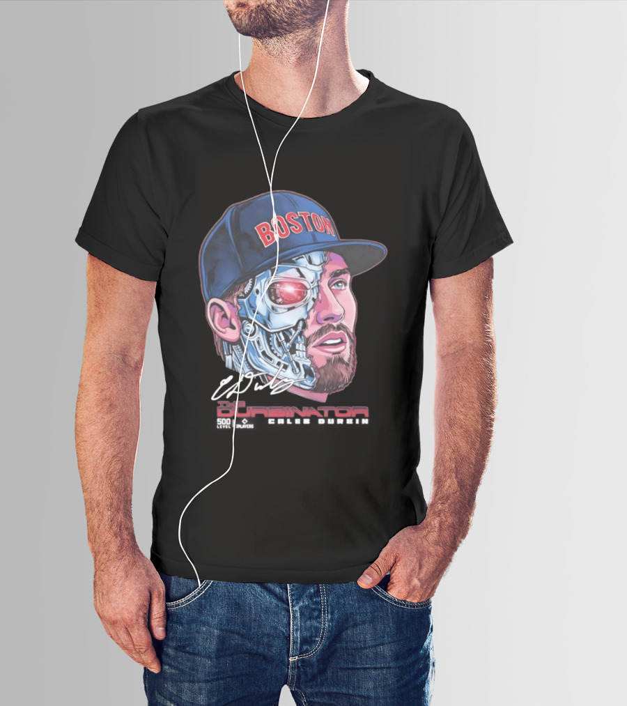 Boston Red Sox The Durbinator Caleb Durbin Cyborg Baseball T-Shirt