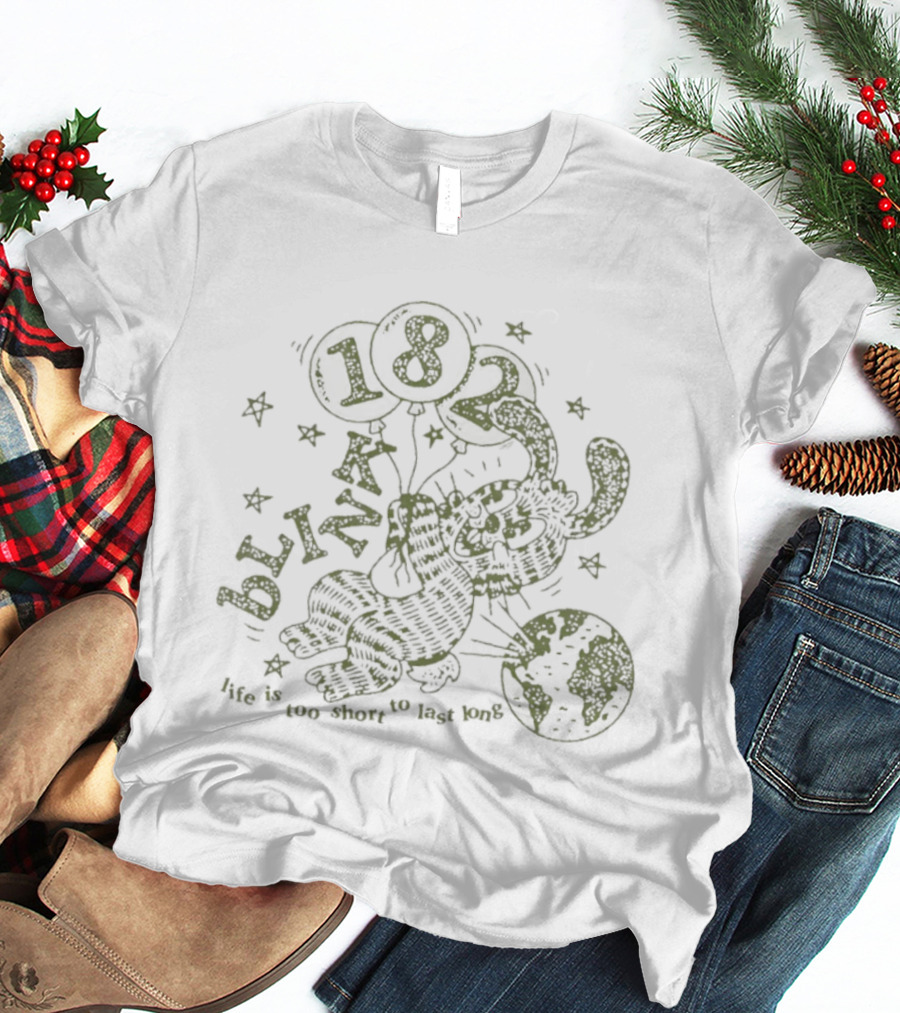 Blink 182 Life Is Too Short To Last Long Cartoon Rabbit And 182 Balloon With Stars T-Shirt