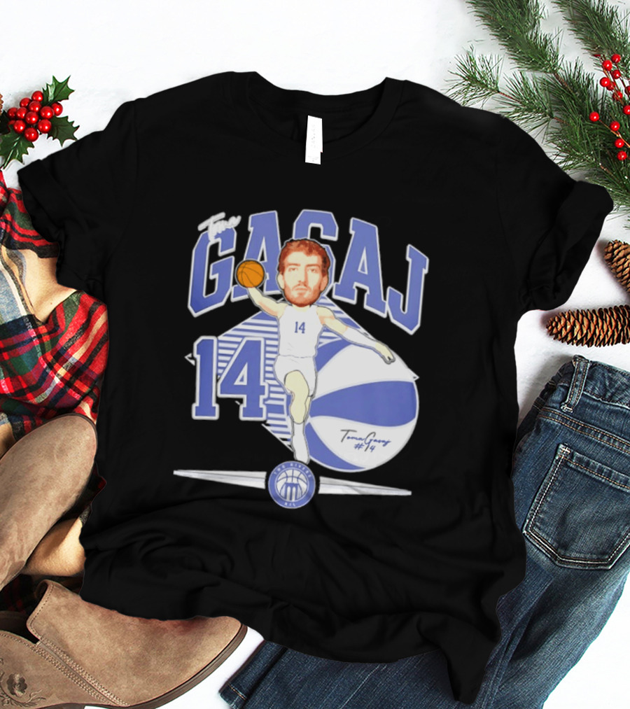 The Gasaj 14 Marietta College Athletics Basketball Caricature T-Shirt