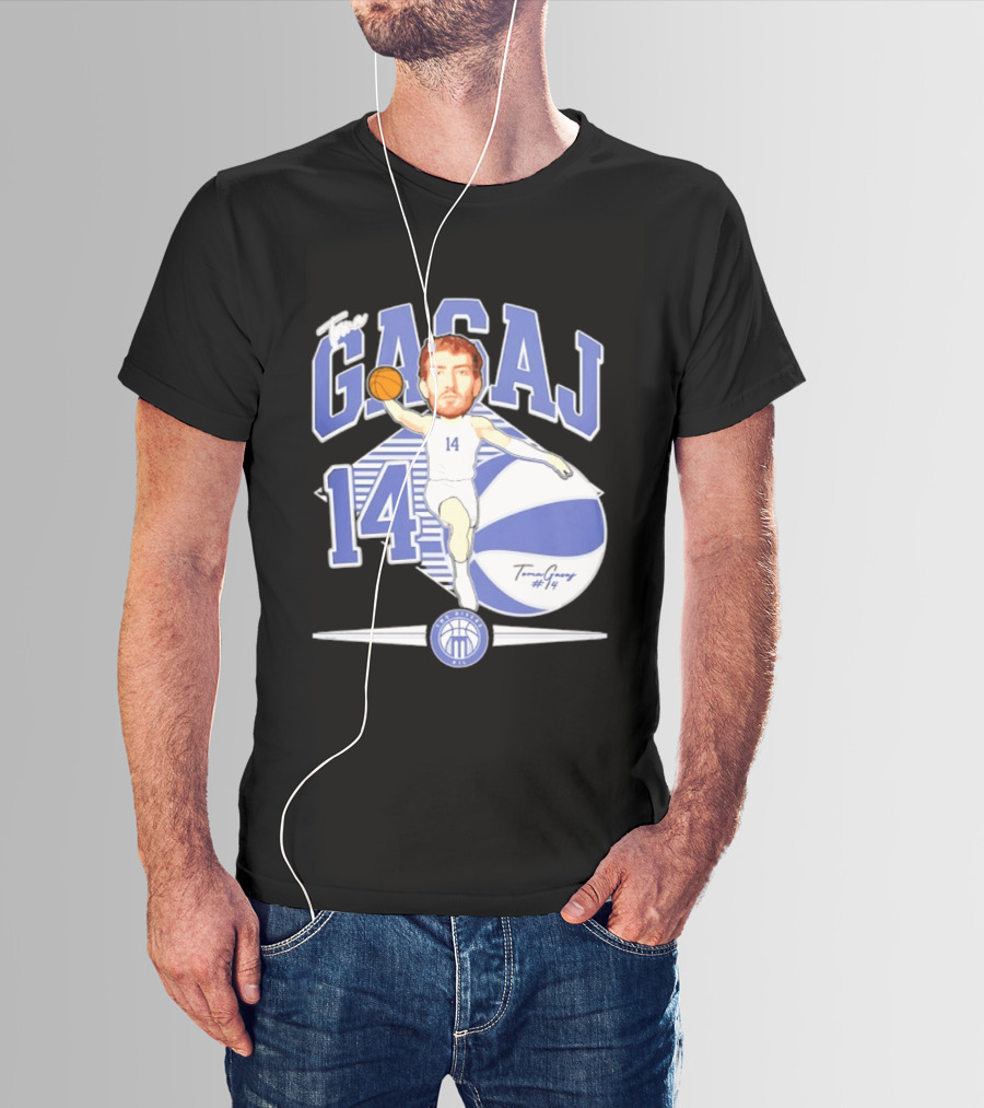The Gasaj 14 Marietta College Athletics Basketball Caricature T-Shirt