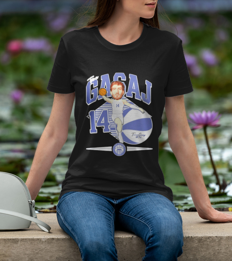 The Gasaj 14 Marietta College Athletics Basketball Caricature T-Shirt