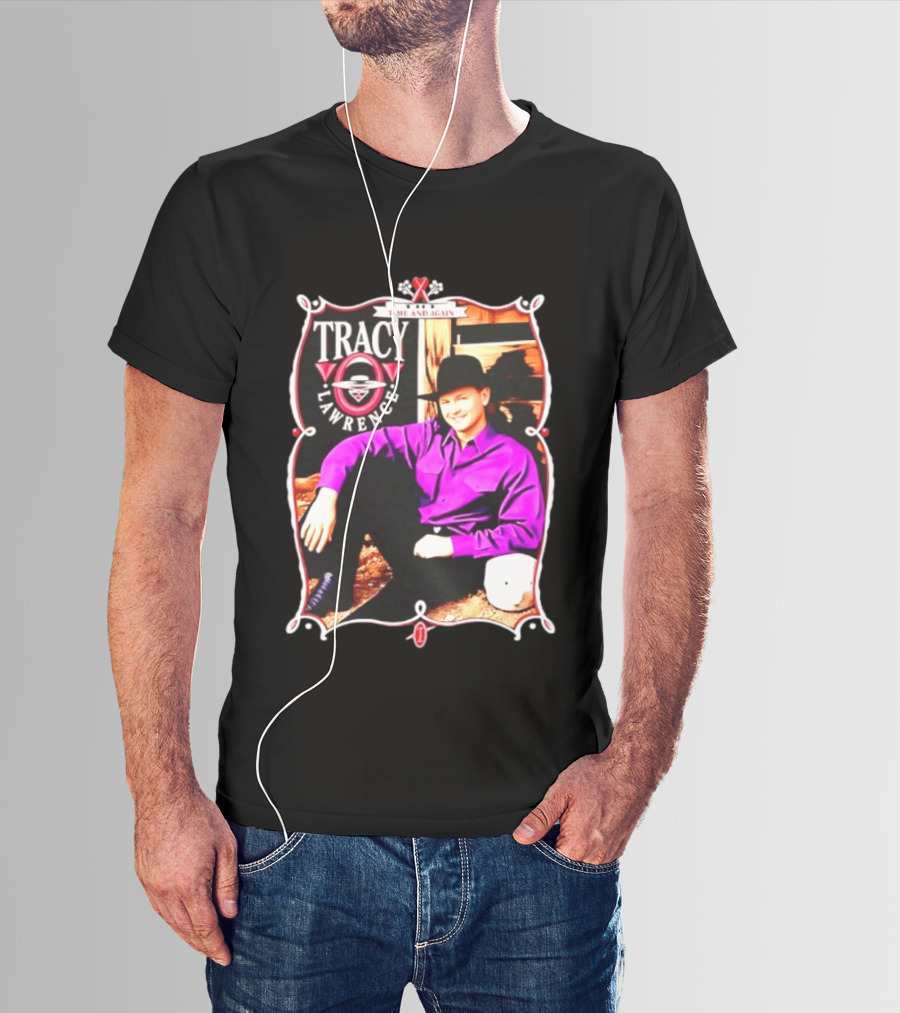Tracy Lawrence Time And Again Country Music Purple Suit Cowboy Hat T-Shirt