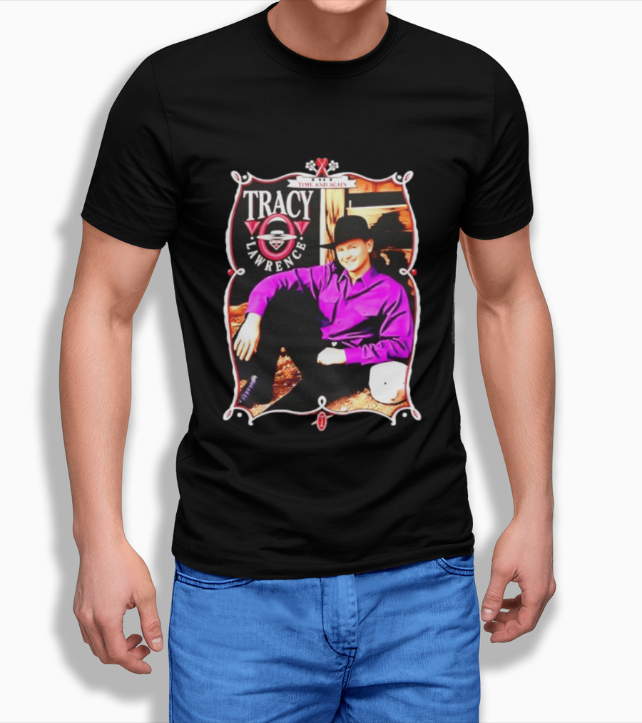 Tracy Lawrence Time And Again Country Music Purple Suit Cowboy Hat T-Shirt