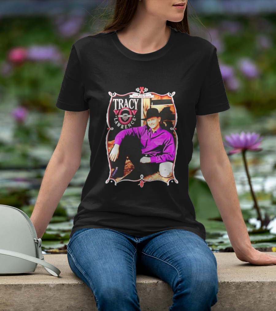 Tracy Lawrence Time And Again Country Music Purple Suit Cowboy Hat T-Shirt