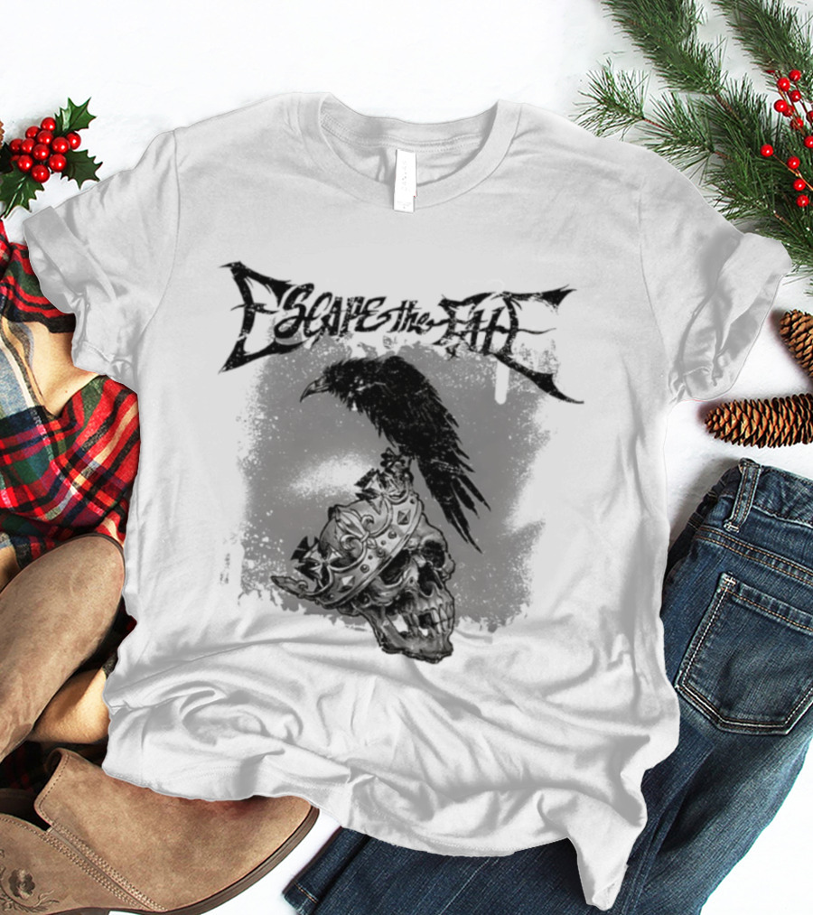 Escape The Fate Skull Crown Raven Post Hardcore T-Shirt