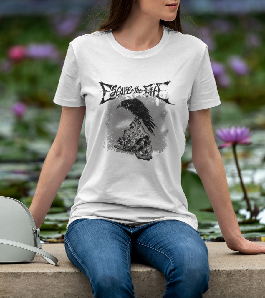 Escape The Fate Skull Crown Raven Post Hardcore T-Shirt