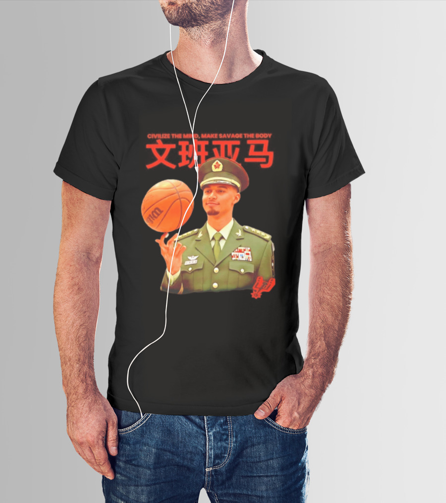 Victor Wembanyama SA Spurs Civilize The Mind Make Savage The Body Basketball Uniform T-Shirt