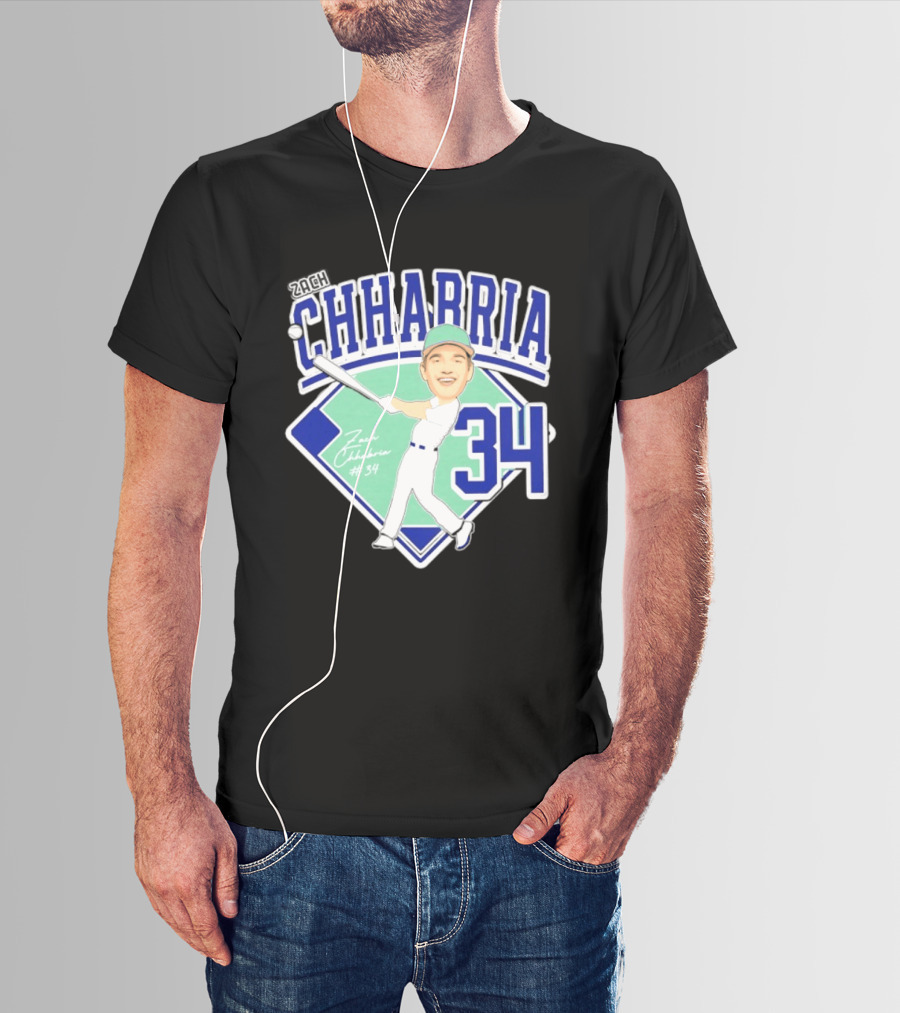 Chhabria 34 Drew University Athletics Baseball Caricature Zach Chhabria T-Shirt