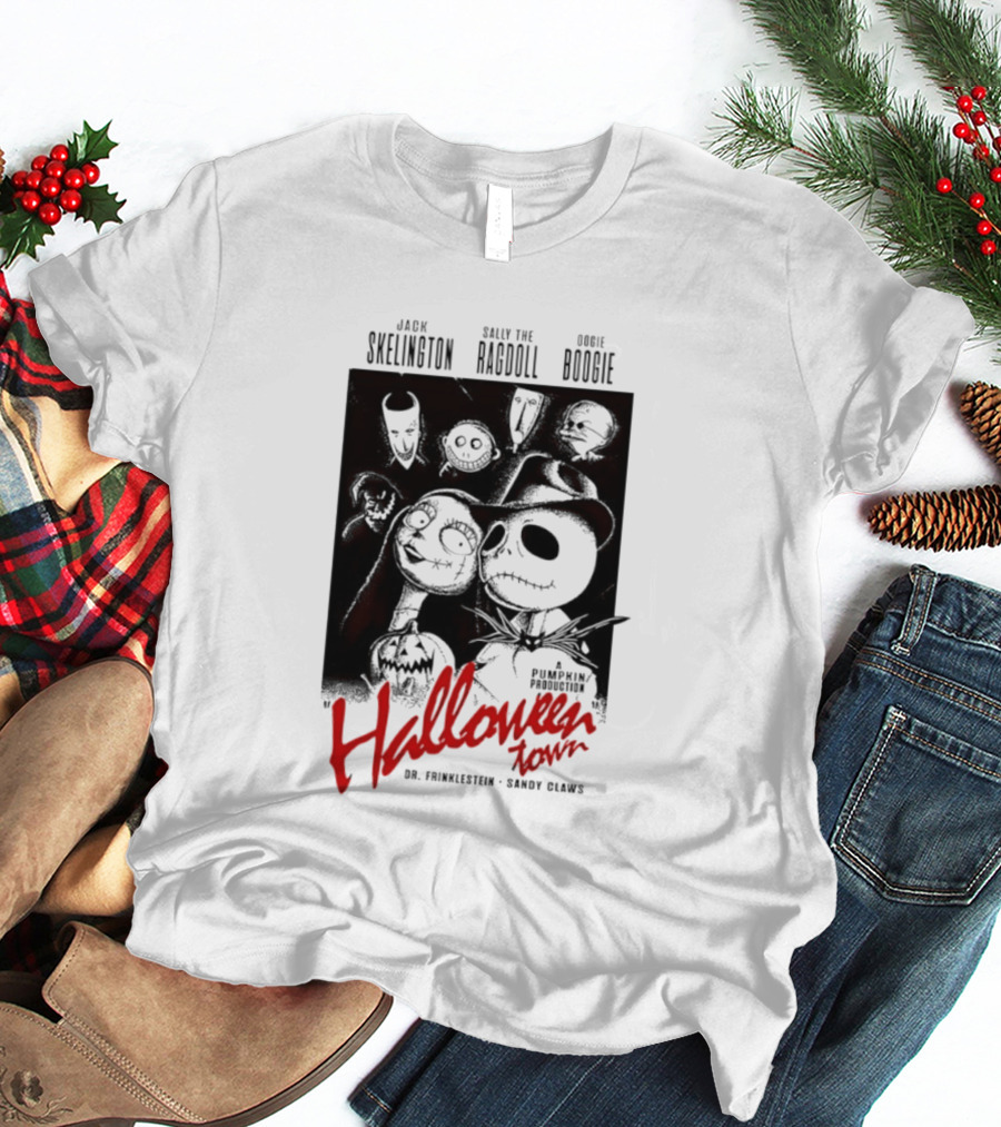 Halloween Town Jack Skellington Sally The Ragdoll Oogie Boogie Dr. Finkelstein Sandy Claws T-Shirt