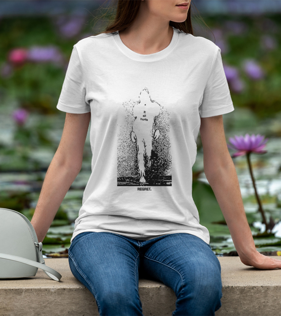 It All Hurts Regret Sadness Existential Skeleton Ghostly Figure T-Shirt