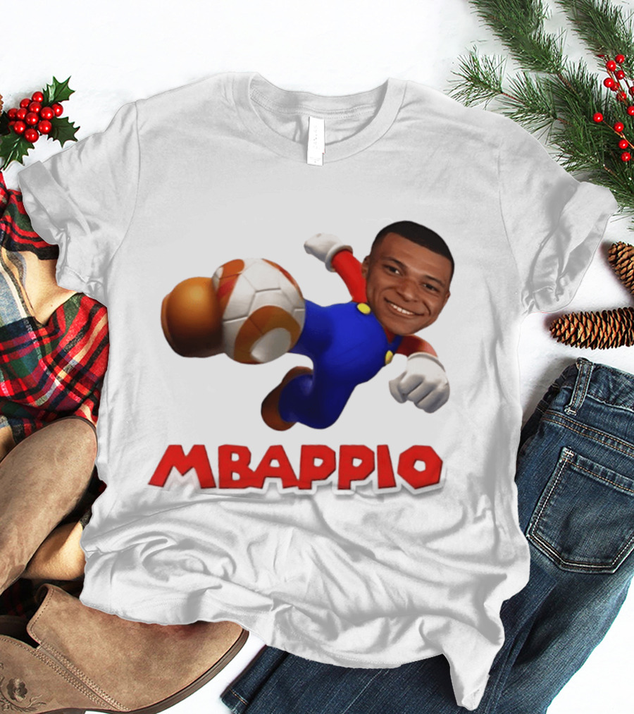 Kylian Mbappe Mbappio X Mario Meme Football T-Shirt