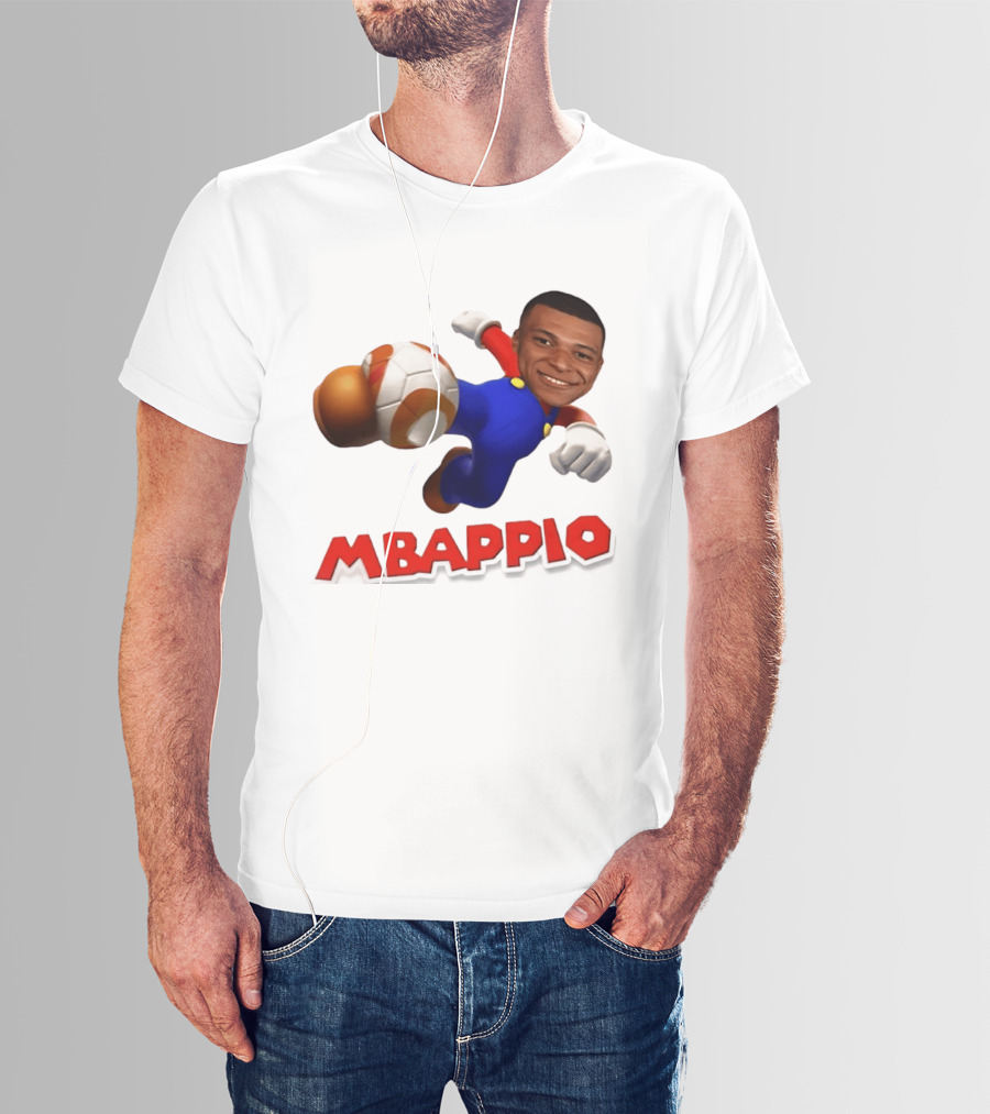 Kylian Mbappe Mbappio X Mario Meme Football T-Shirt