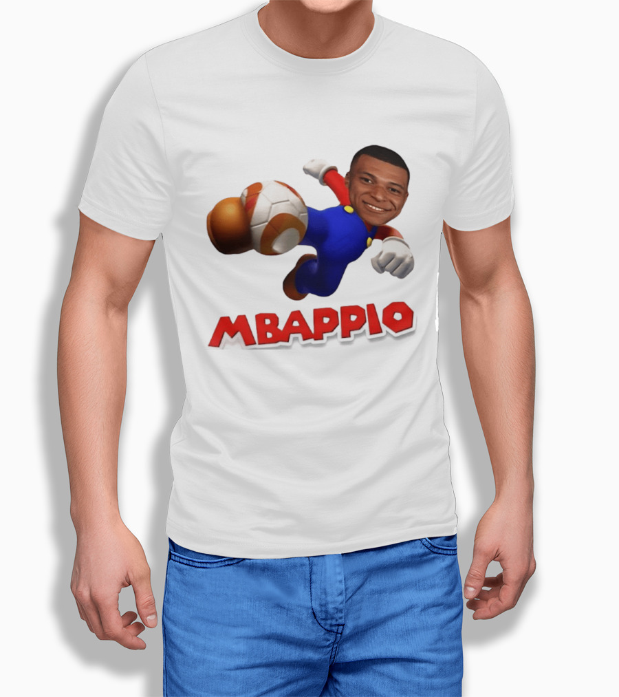 Kylian Mbappe Mbappio X Mario Meme Football T-Shirt